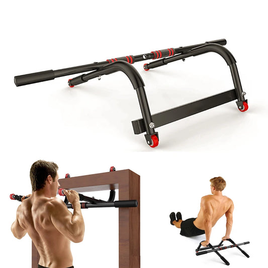 Indoor No Drilling Horizontal Bars Fitness Pull Up Trainer Workout Grip Handle Home Gym Bodybuilding Sports Exercise Equipments